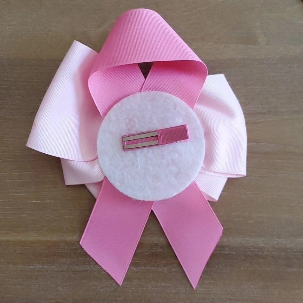 Pink Ribbon Awareness Over the top Hair Bow
